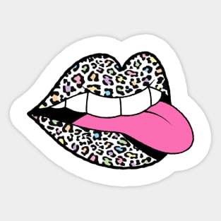 Rainbow Leopard Mouth Sticker